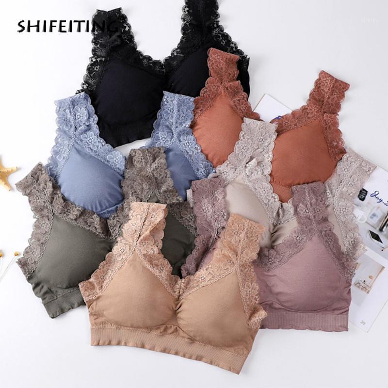 

Tube Tops Bralette Seamless Bras Queen Lace Women Sexy Crop Top Female Sports Brassiere Lingerie Bra Tank Camisoles & Tanks, Beige