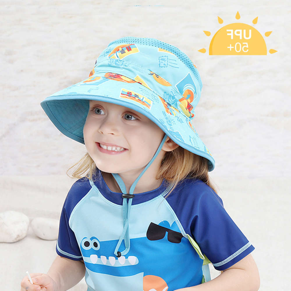 

summer children's sun ultraviolet UPF50 + men's and women's shawl neck basin side hat, Yellow