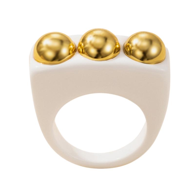 Anneaux de mariage x7af Résine Chunky Square Bague Y2K Bijoux Style rétro acrylique branchée