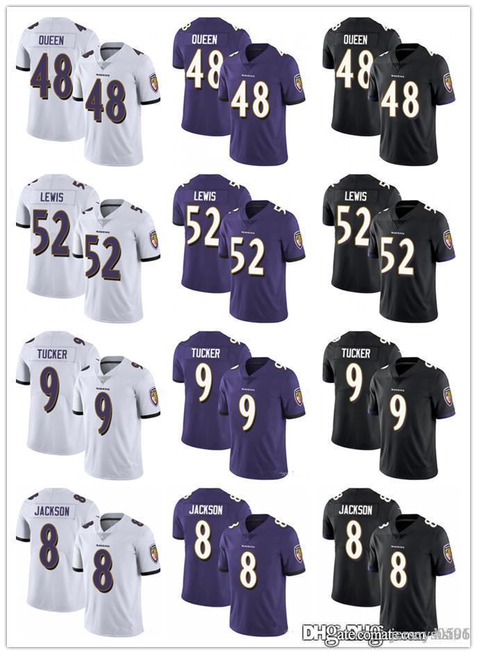 

Men Youth Baltimore Women Ravens 8 Lamar Jackson 52 Ray Lewis 48 Patrick Queen 9 Justin Tucker Football Jerseys Blac, Black;red