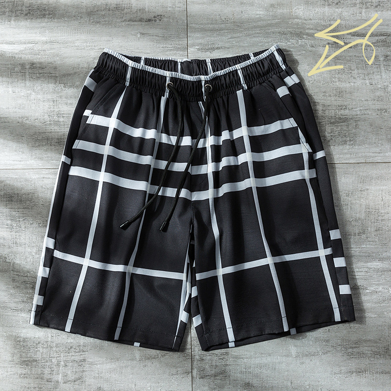 

fashion shorts men's beach casual surf 3 / 3 lace up multicolor solid summer 2021 quick dry, White;black