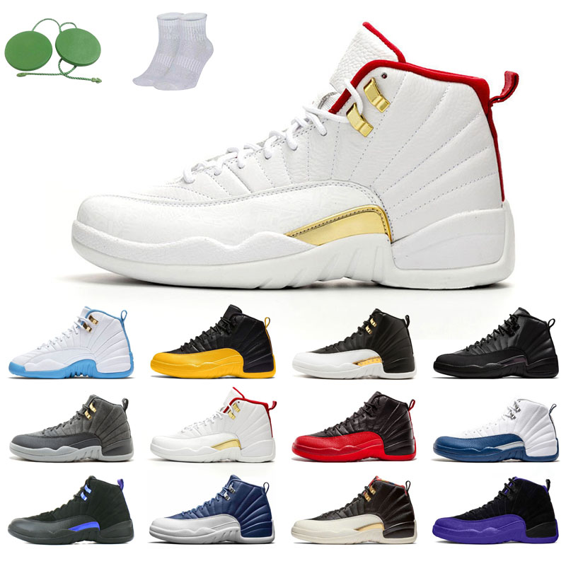 

12s man basketball shoes winterized wings University Gold Blue the master taxi reverse flu game o-black Michigan gym red gamma french FIBA grey concord CNY stone, Black purple