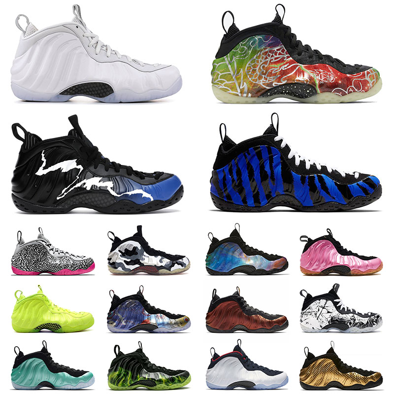 

2021 Foam Posite One Pro Penny Hardaway Basketball Shoes Men Black Aurora Beijing Vandalized Shattered Backboard Galaxy Elephant Print Mens