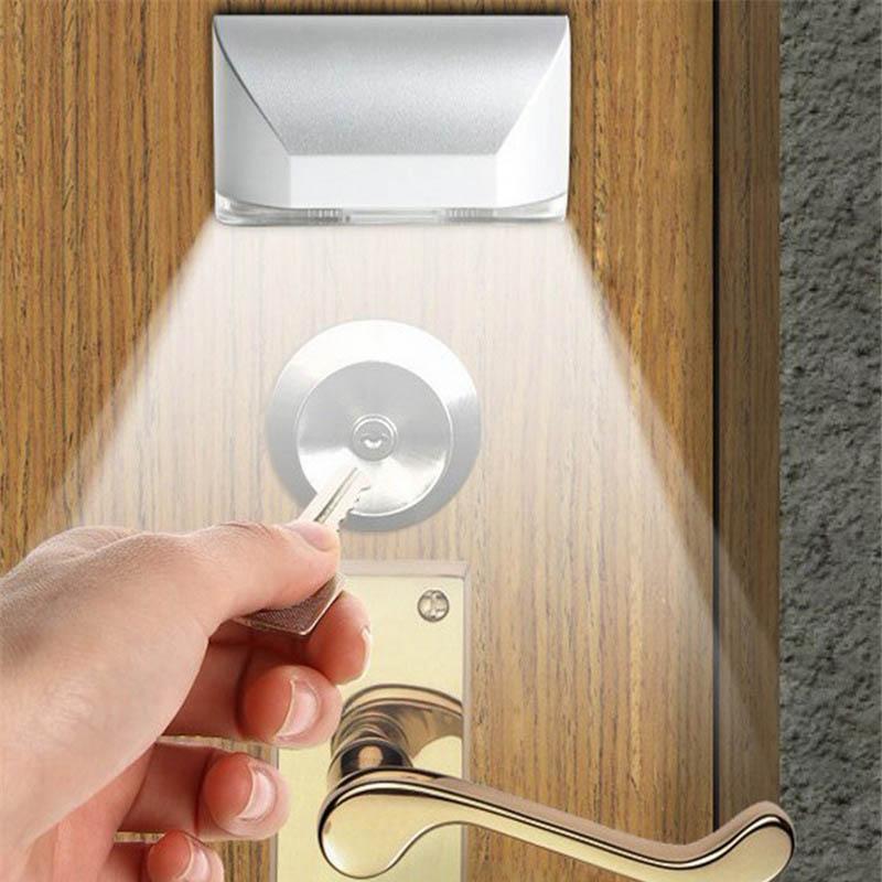 

Night Lights 4 LED Door Keyhole Light PIR Infrared Detection Motion Sensor Lamp Home Intelligent Auto Backlight Lock Induction