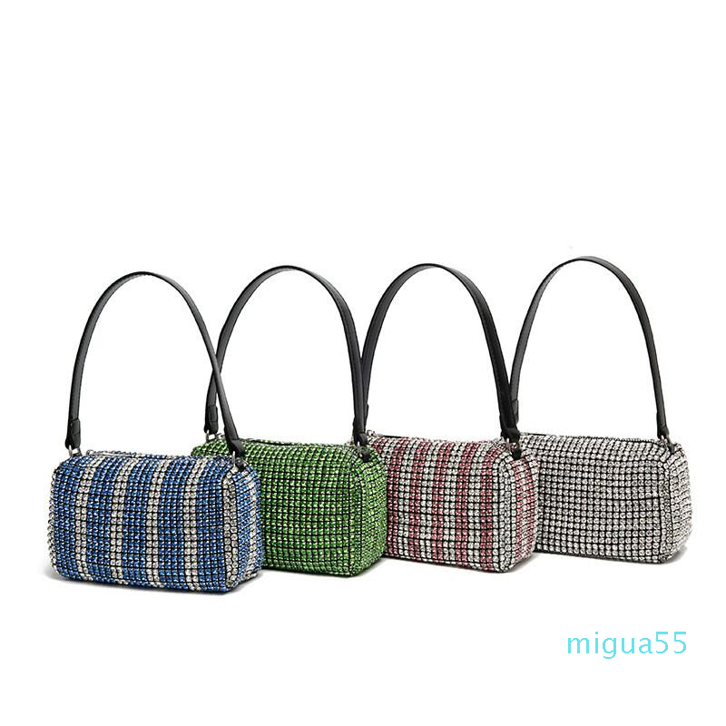 

Bling Buling Dinner Bag Women Glitter Diamond Evening Bags Lady Shiny Rhinestone Party Shoulder Bag, Blue