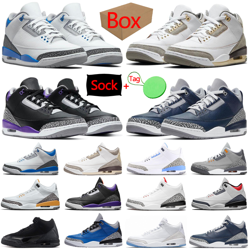 

Box&Sock&Tag mens basketball shoes A Ma Maniere Midnight Navy fragment Court Purple UNC men trainers sports sneakers hotsale, #26 red cement