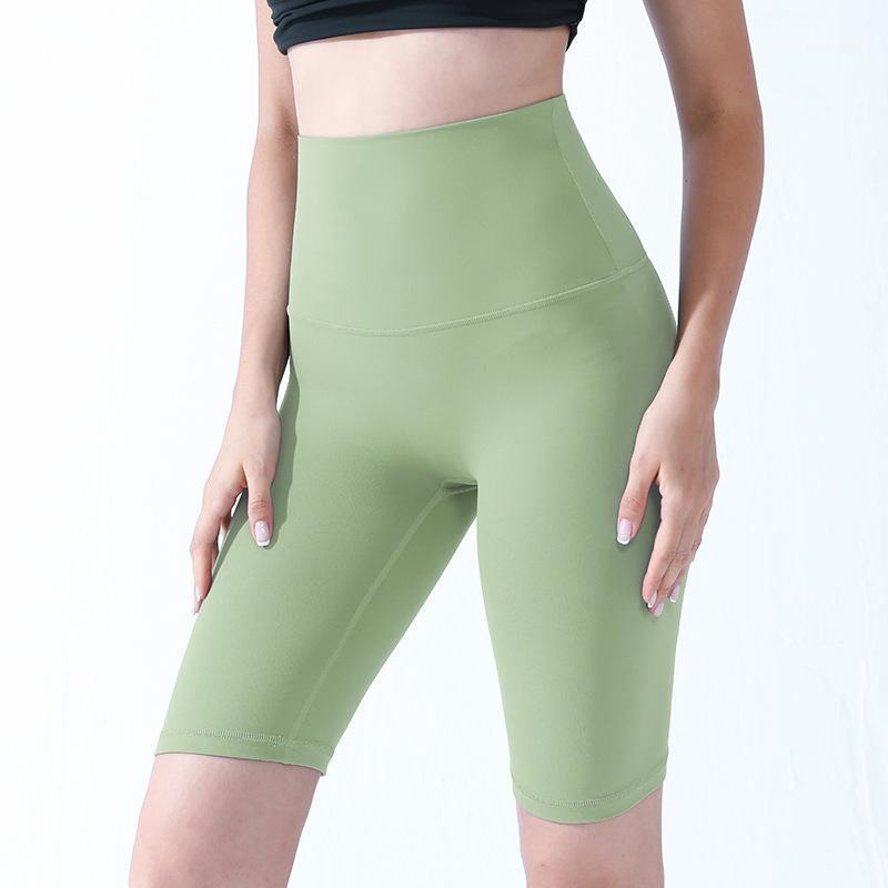 

Yoga Outfit Alo Spring And Summer Non-T Line Pure Color Shorts Five-point Pants Tight Elastic Sports Fitness -40