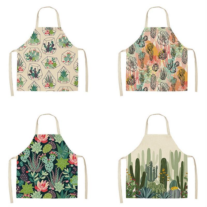

Cactus Plant Print Apron Baking Accessories Ladies Kitchen Cooking Men's Cafe Aprons