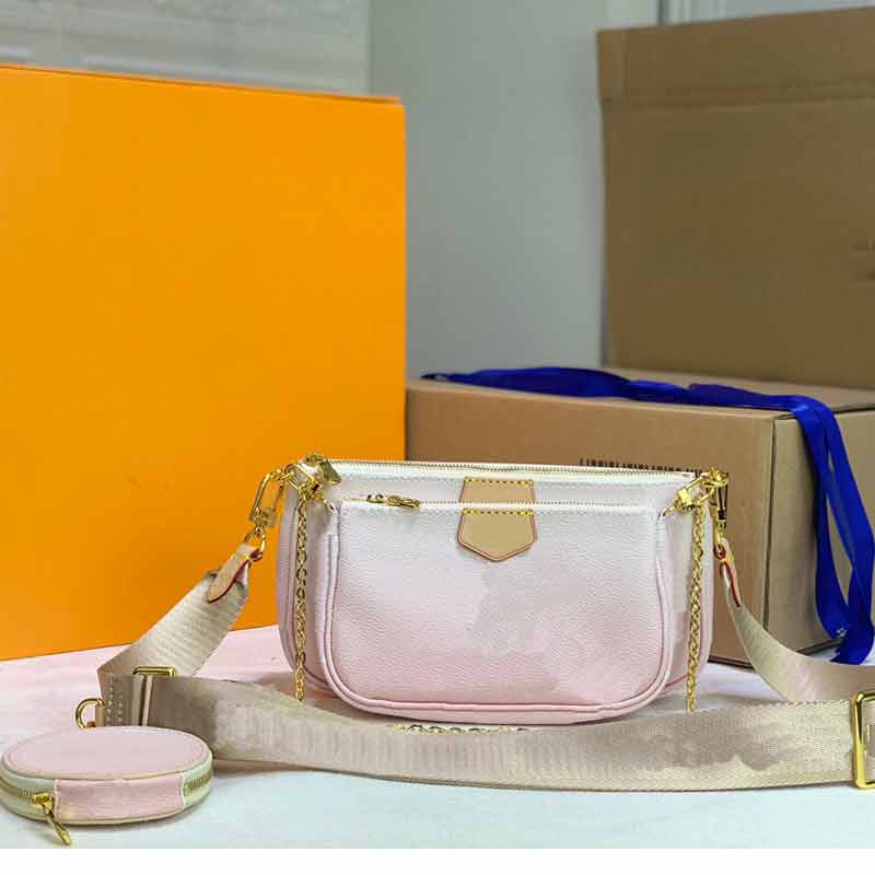 

women shoulder crossbody bag 3 pcs set Multi Pochette Accessoires handbags genuine leather 2021 rainbow color woman fashion tote bags