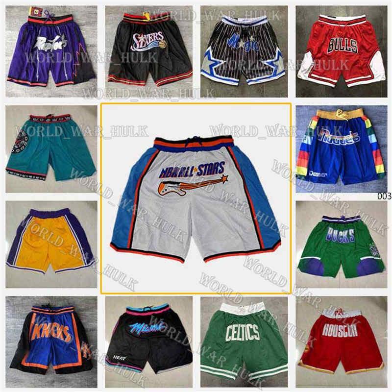 

Stitched Mens Basketball Just Don Pocket Shorts Hip-hop All City Teams Name Year Id Tags Mitchell & Ness Sweatpants Sport Big 2021 Bull, Black;red