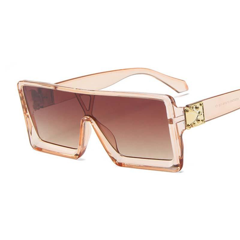 

Oversized Sunglasses Women Big Frame Square Gradient Lens Sun Glasses Female Male Vintage Brand Clear Mirror Shades Oculos