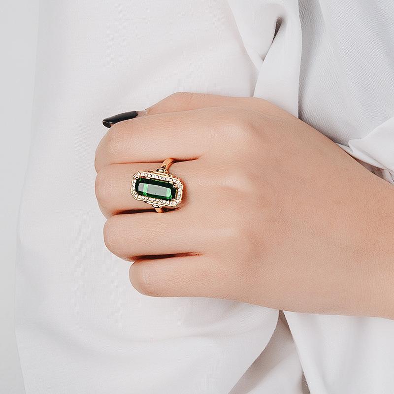 

Cluster Rings Vintage Jewelry 5.25ct Turquoise 14K Yellow Gold Color Emerald Cut Purple Nature Stones Women Wedding Ring Bizuterias, Golden;silver