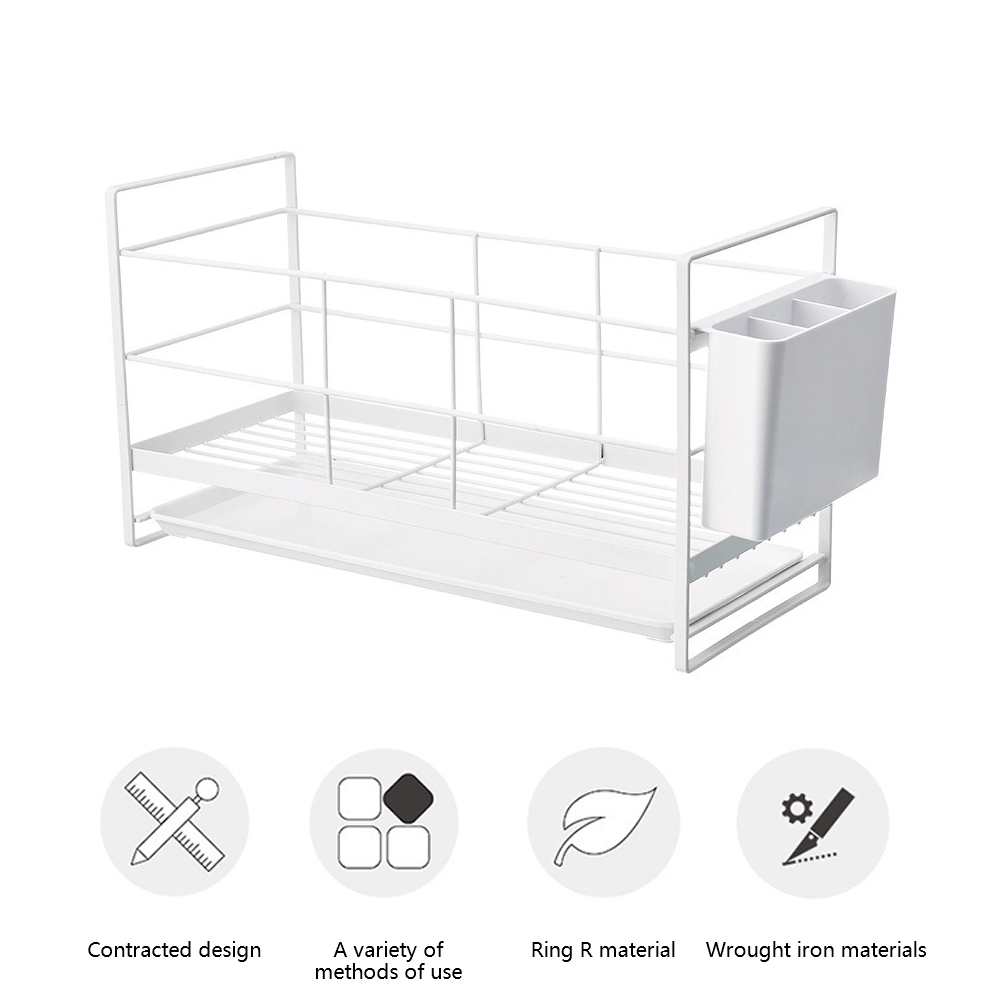 Dishes Bowl Organiser Rack Set Kitchen Drying Shelves Multifunctional Countertop Dish Drain Shelf Chopsticks Storage Holder-image-689851572