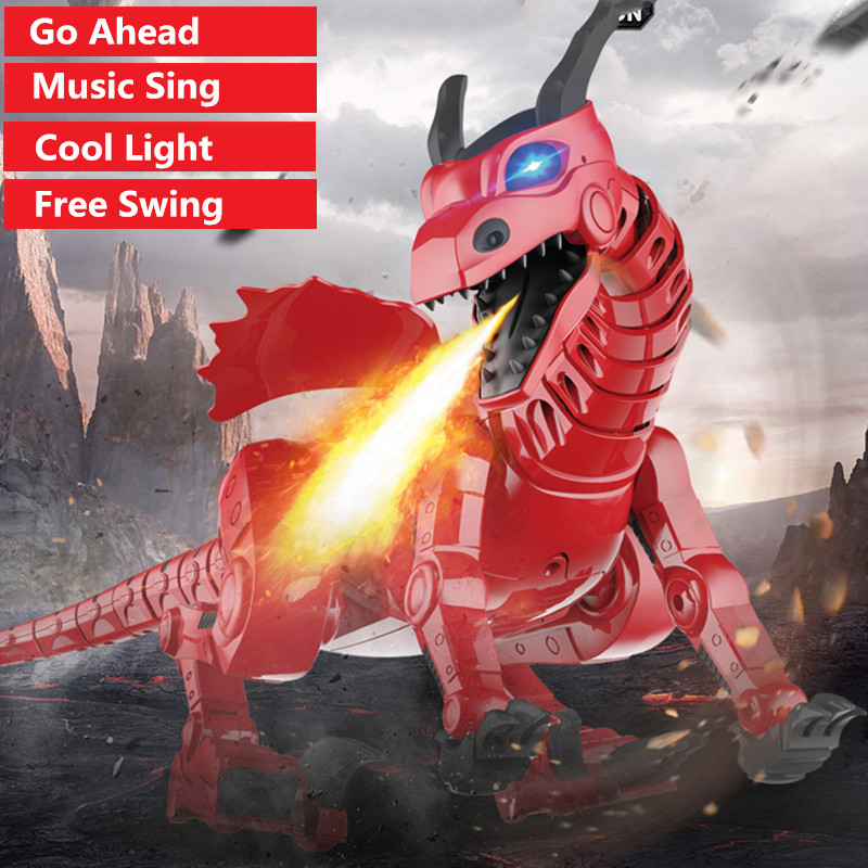 

child Friend Toy High Simulation Electric Walking Dinosaur 45CM Big Size Electric Dinosaur With Light Sound WalKing Music Sing, Green