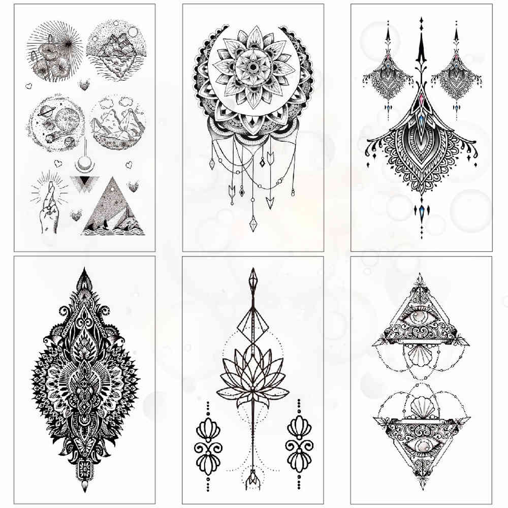 

25 designs Small temporary stickers Maple leaves Waterproof s Flower rose tai chi body fake tattoo for Hand neck