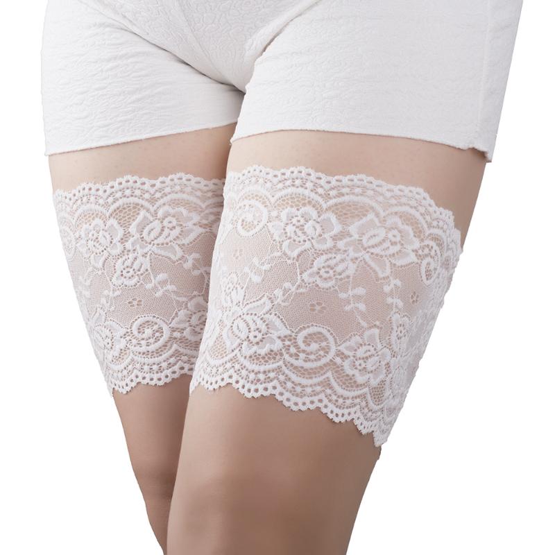 Socks & Hosiery 1 Piece Women Lace Anti Chafing Thigh Bandages Anti-slip Silicone Strips Inner-thigh Friction Plus Size Female Warmer-image-724673375