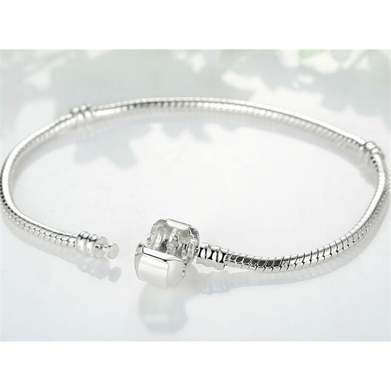 

link, chain classic fashion link bracelets europe style plating 925 silver snake spring clasps diy & bangles accessories jewelry cybb meh4, Black