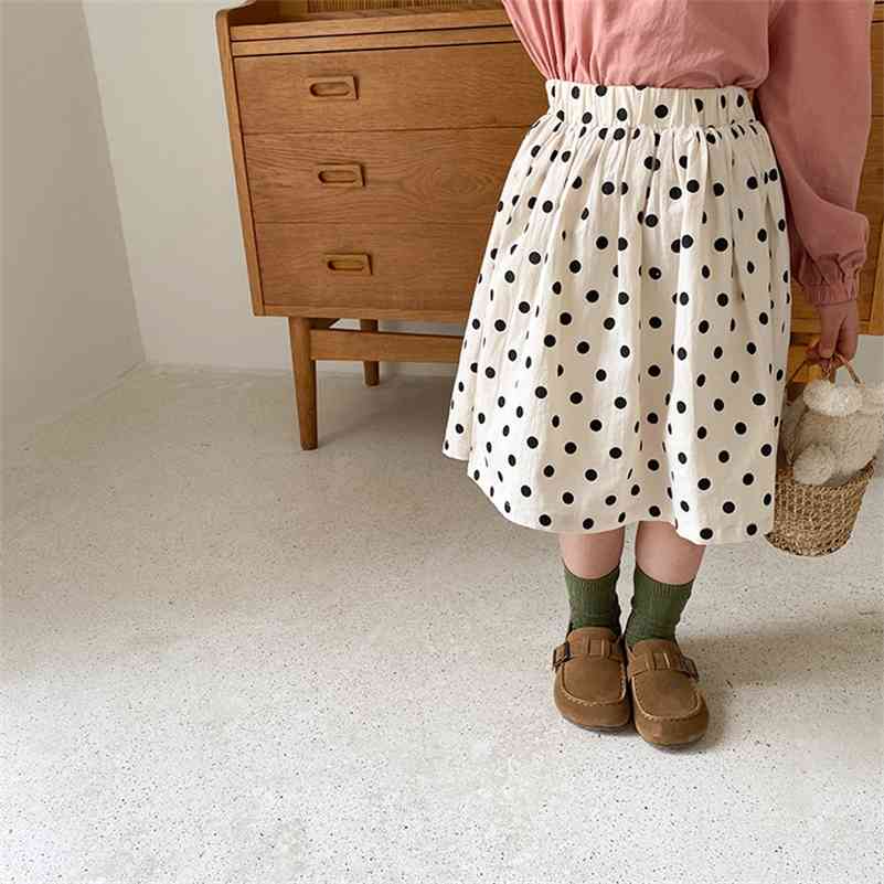 

Spring Summer cute girls dot skirt with cotton lining Girl princess skirts 210708, Green