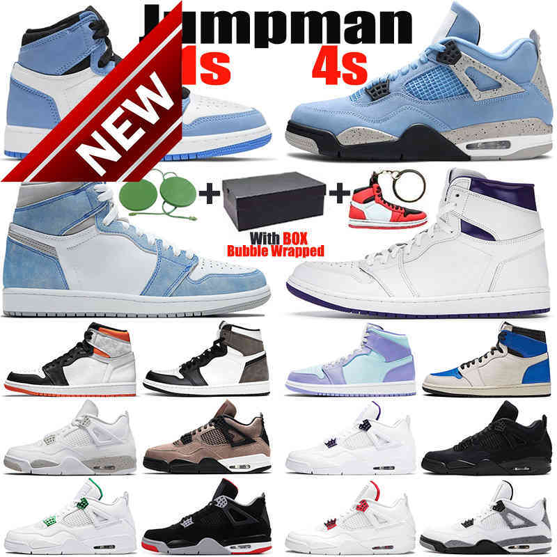 

2022 Basketball Shoes 1s Hyper Royal Court Purple University Blue 4s Black Cat Jumpman 1 Red 4 White Oreo Men Women Sports Sneakers Trainers, 1s #4