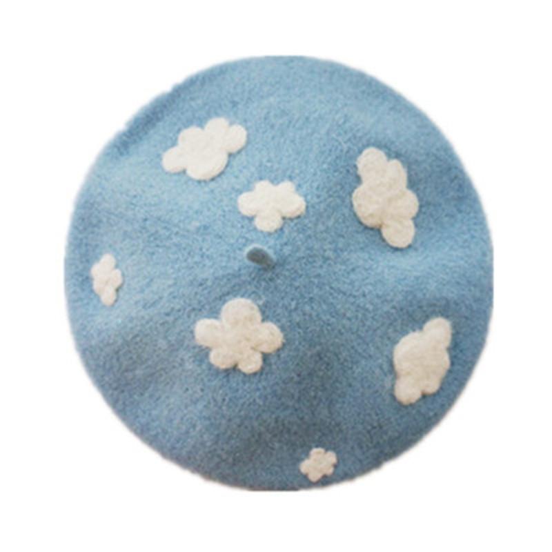 

Berets Wool Beret Hat Women Felt Winter Bean Clouds Style Fashion Girls Lady Solid Color Slouchy Hats Female, Blue;gray