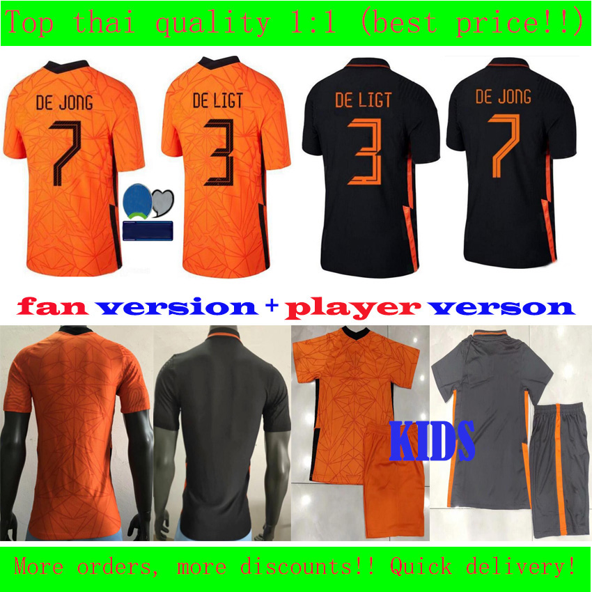 

Netherlands soccer shirt DE JONG MEMPHIS 2021 Holland DE LIGT STROOTMAN VAN DIJK VIRGIL 2022 football jersey Adult men + kids kit can custom, Black;yellow