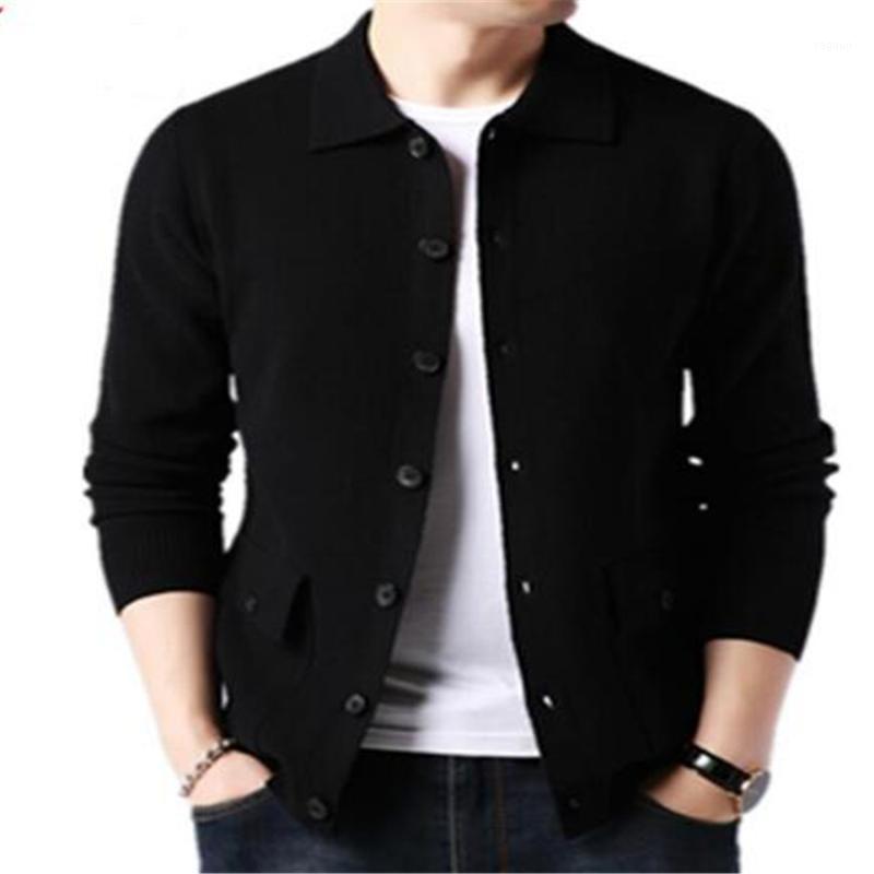 

Men's Jackets Fashion Casual Autumn Winter Lapel Single-Breasted Long-Sleeved Sweater Cardigan Korean Slim Jacket Coat Tops Outwear, Black