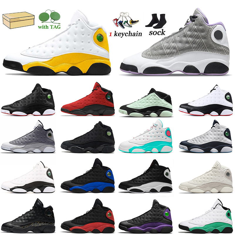 

With Box 2022 New 13 13s Basketball Shoes Singles Day Flint Hyper Royal Black Cat Reverse Bred Obsidian Jumpman Women Mens Sneakers Sports US 13, D37 reverse he got game 36-47