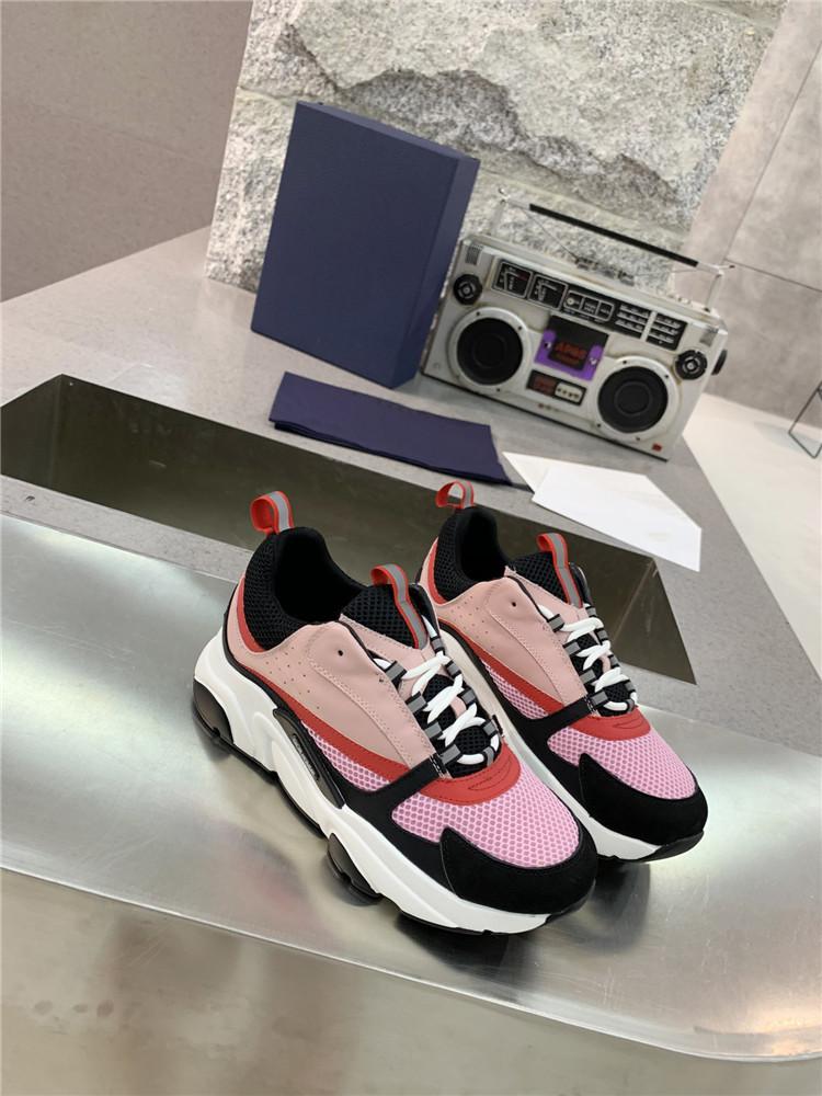 

Luxury Brand Shoe Original Fashion Leather Calfskin Sneaker Slipper Top Technical Knit Men Women designer Trainer B22 shoes With Size 35-46, Picture color 6