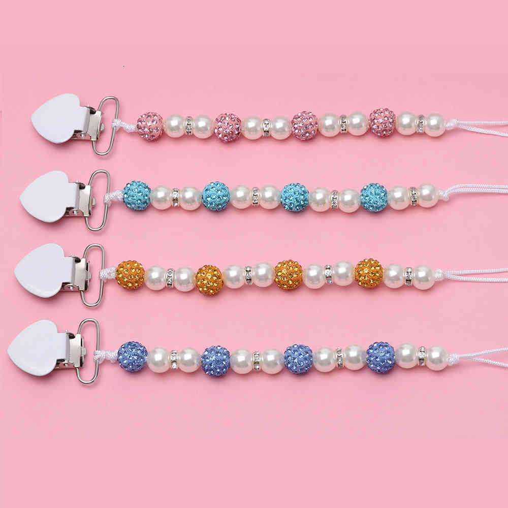 

Pacifiers# Crystal Baby Clips Soother Chain Holder 1 Pc Anti Folder Clip Dummy Nipple Pram Hook Hanging Strap IBFG