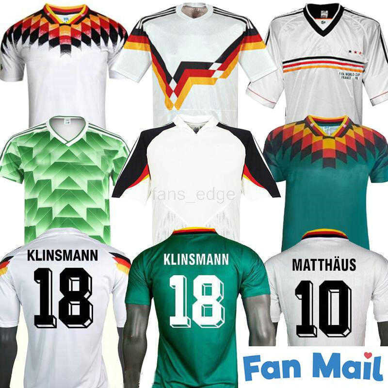 

1996 1988 1990 1992 1994 1998 2004 Retro Germany Soccer Jersey Littbarski Matthias BALLACK KLINSMANN KALKBRENNER home away football shirt, Blue