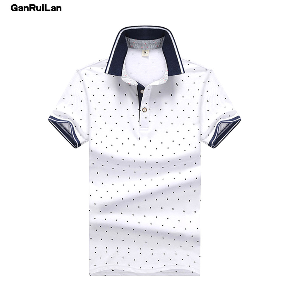 

Style Polos Mens Printed POLO Shirts 100% Cotton Short Sleeve Camisas Polo Casual Stand Collar Male Polo Shirt B0254 210518, Black color