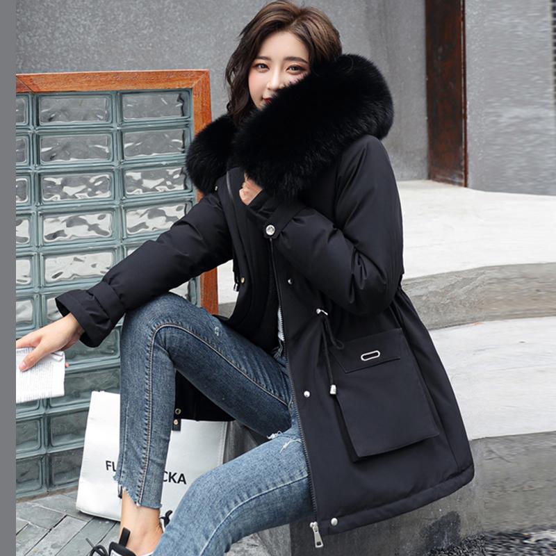 

Women's Down & Parkas 2022 Arrival Fashion Slim Women Winter Jacket Cotton Padded Warm Thicken Ladies Coat Long Coats Parka Womens Jackets, Black