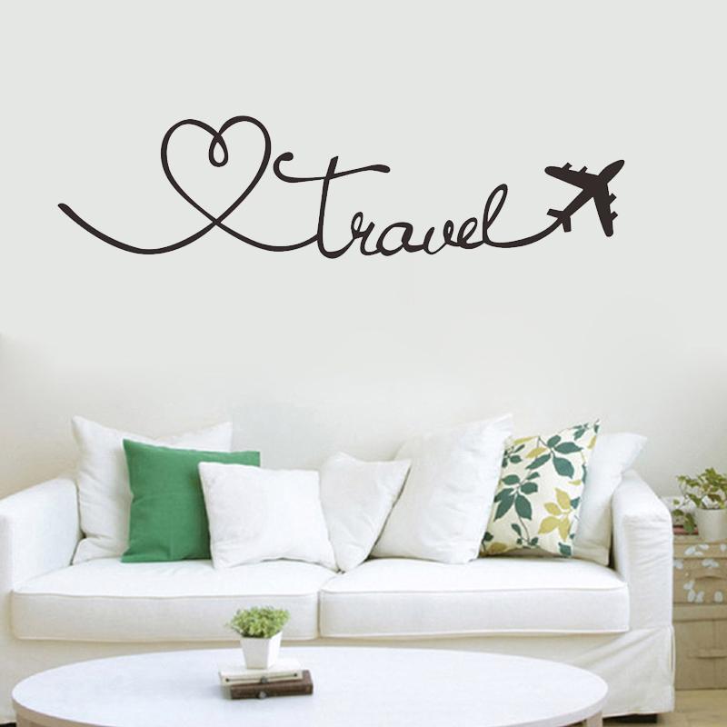 

Wall Stickers Travel Aircraftwall Sticker Art Font Bedroom Living Room Decoration Decals Wallpaper Home Background