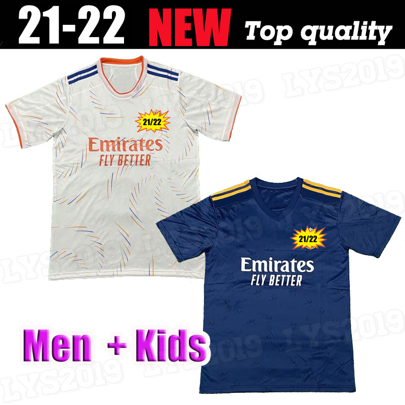 

REAL MADRID jerseys 21 22 soccer jersey HAZARD SERGIO RAMOS BENZEMA VINICIUS camiseta football shirt uniforms men + kids kit sets 2021 2022, Black;yellow