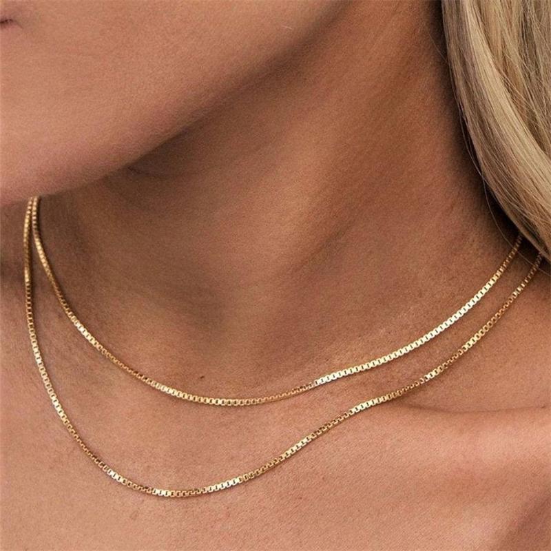 

Pendant Necklaces JUJIE Style Fashion Necklace Smooth Box Chain Stainless Steel Friendship Gold Color Women Gift Jewelry Choker