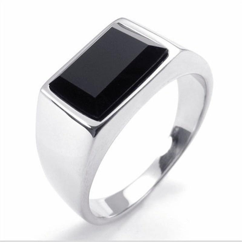 Wedding Rings High Quality Classic Fashion Men's Retro Polished Ring Glossy Inlaid-image-702820405