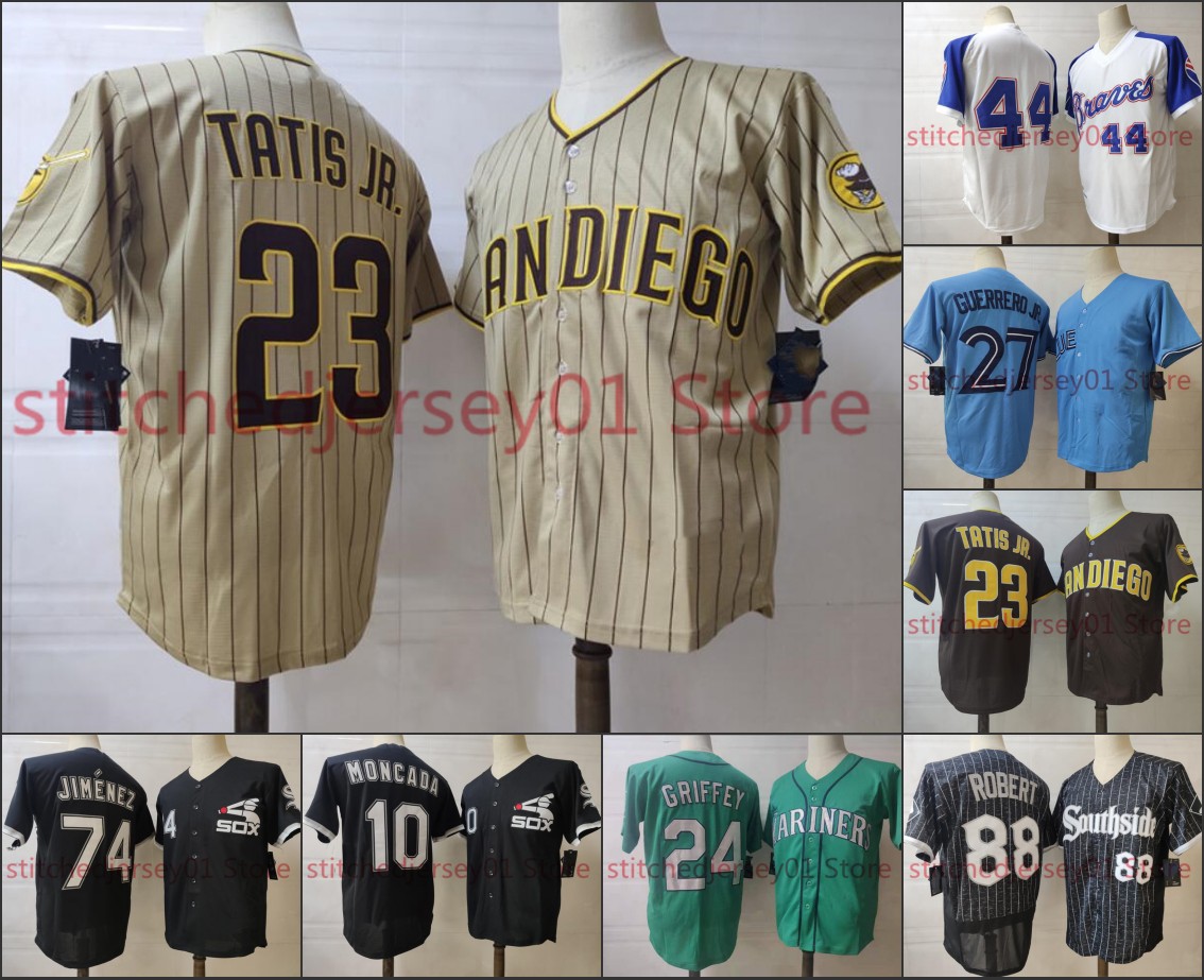 

Men Baseball jerseys 13 Ronald Acuna Jr.Ken Griffey 27 Vladimir Guerrero 23 Fernando Tatis, As pics