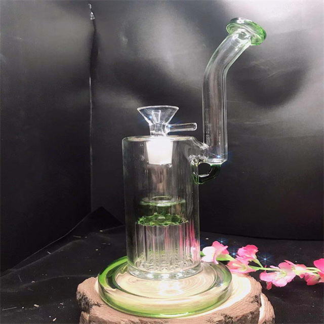 

High quality dark red glass hookah water pipe with color tree perc 14mm female connector gb-332-S