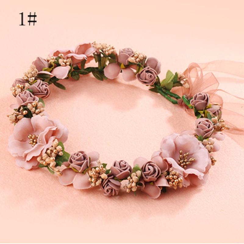 

Decorative Flowers & Wreaths Han Shisen Garland Bridesmaid Bridal Veil Wedding Dress Portrait Headwear Bracelet Seaside Pography, 27