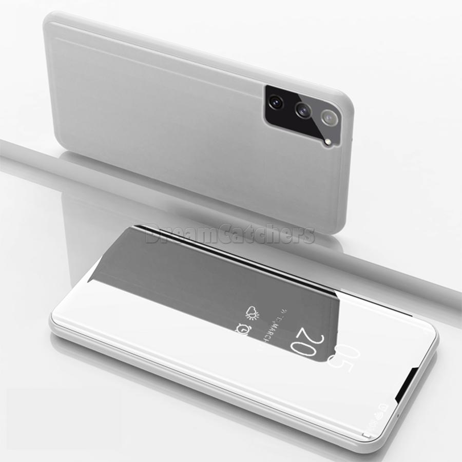 

Luxury Plating Mirror Phone Case Leather Smart Clear View Flip Stand Holder Cover For Samsung Galaxy S22 S21 Ultra S10 Plus For Iphone 13 12