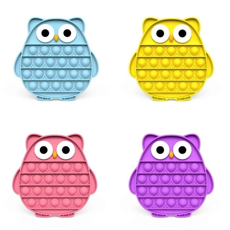 

Tiktok Solid Owl Bubble Poppers Board Fidget Toys Pop Push Bubbles Squeeze cartoon balls finger fun Toy StressRelief Mochies Popper ADHD Needs H47UZ68