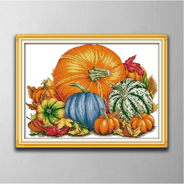 

Pumpkin 3 home decor paintings ,Handmade Cross Stitch Craft Tools Embroidery Needlework sets counted print on canvas DMC 14CT /11CT