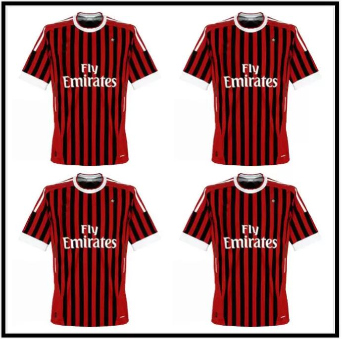 

2011 2012 Retro soccer jersey vintage football shirt 11 12 classic ac Maglia da calcio long sleeve MALDINI INZAGHI MILAN BECKHAM IBRAHIMOVIC, Black;yellow