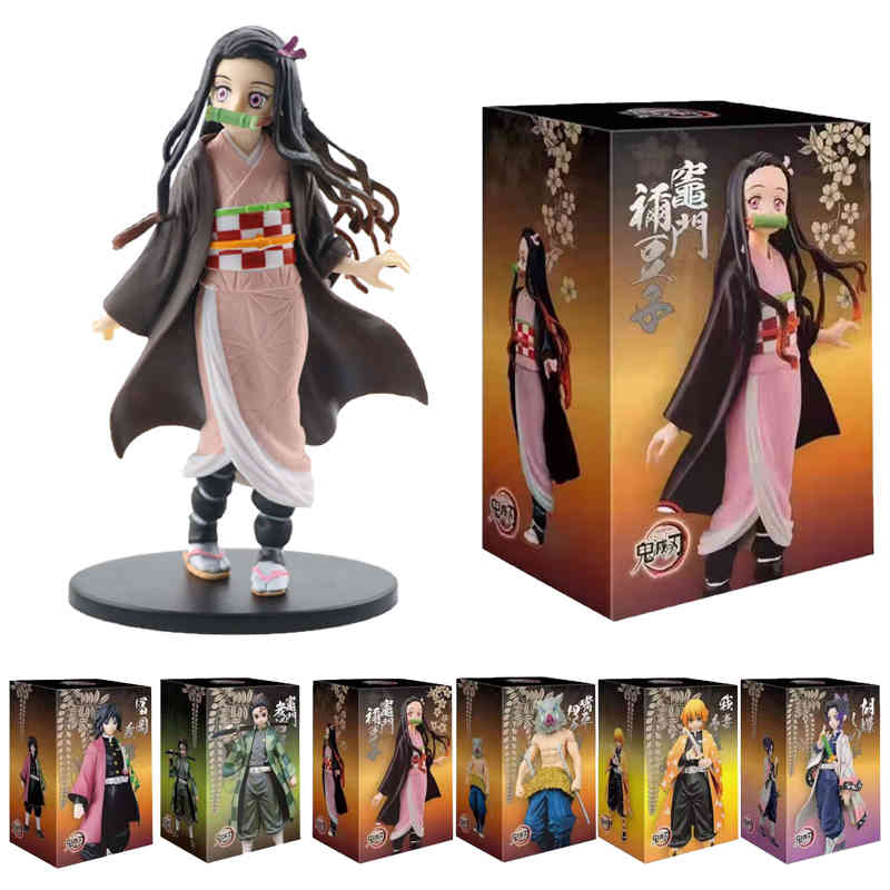 

Anime 16cm Demon Slayer Figure Kamado Tanjirou Nezuko Action Figures PVC Model Toys Zenitsu Figurine Inosuke Kimetsu No Yaiba 93, 4pcs