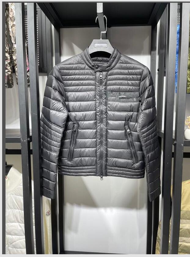 

Men Branded Stand Collar Down Coat Soft Warm Slim Design Jacket Waterproof Parkas Size 12345, Black