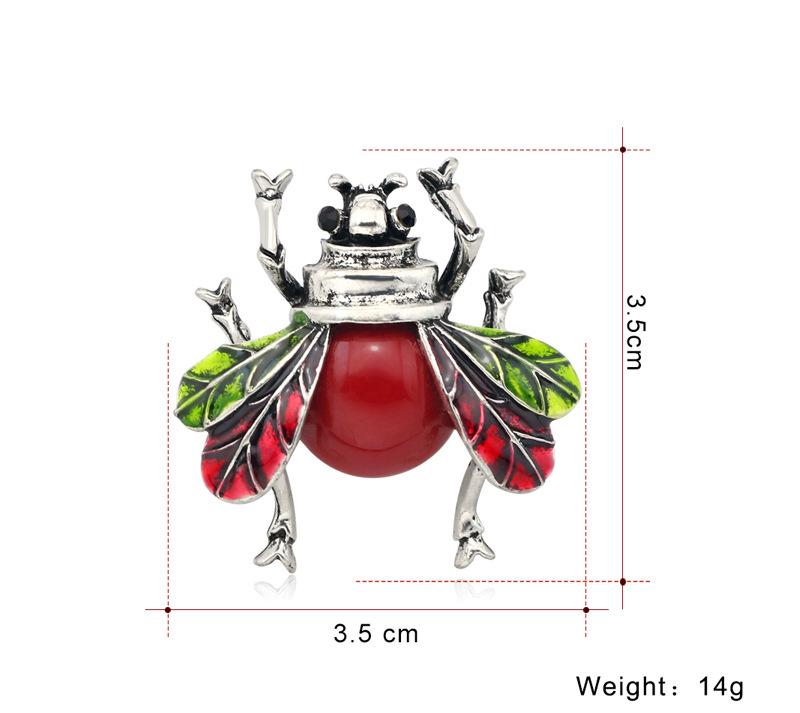 

Pins, Brooches 12pcs/lot Custom Red Bee Brooch For Women Jewelry Wholesale Sliver Plated Insect Pins Clothing Accessories