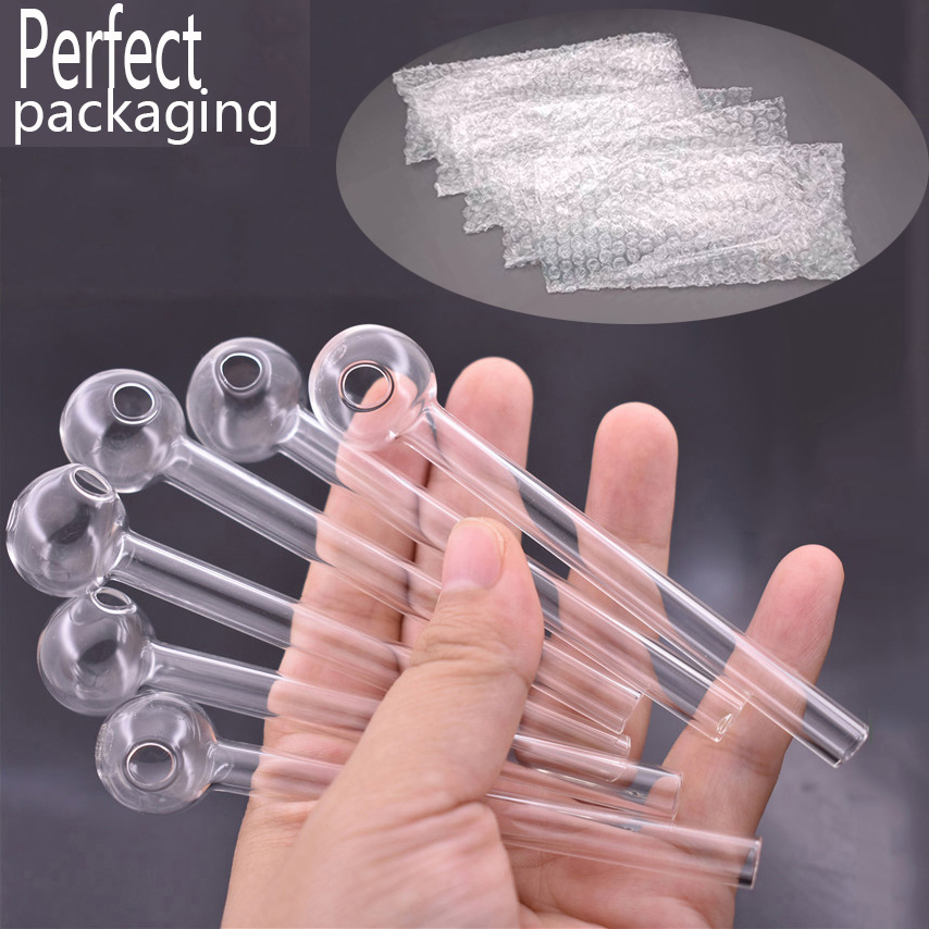 

Mini cheap 10cm Glass Pipe Borosilicate Spring Bubblers Beaker Bong Pyrex glass Oil Burner Tube Burning Great tubes Nail tips