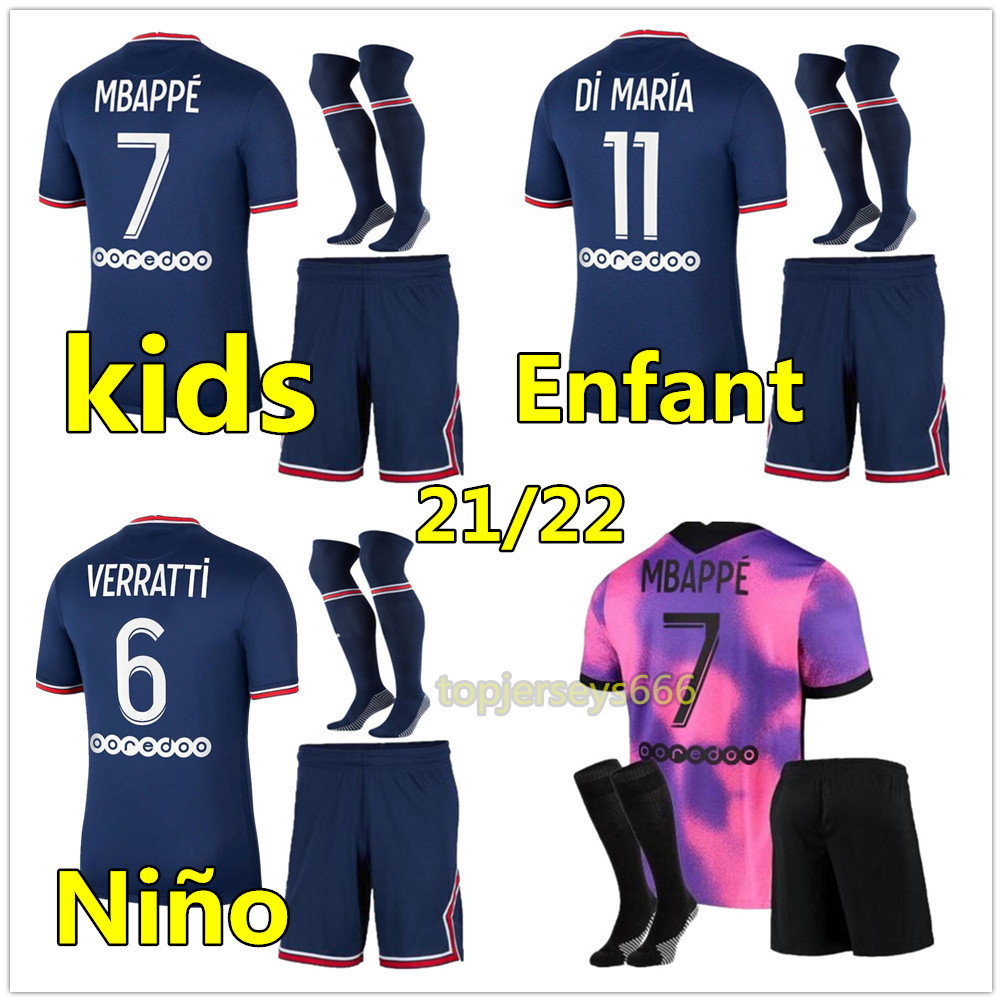 

Kids football kits 21 22 MBAPPE KEAN soccer jersey Maillots de football shirt 2021 2022 MARQUINHOS VERRATTI KIMPEMBE uniforms enfants maillot foot, Kids (no socks)