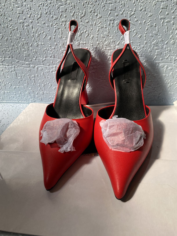 

2021 Women's Dress Shoes stiletto sandals metallic 9.5cm women summer party ress wedding shoe 35-42, Fuchsia (hardware buckle)