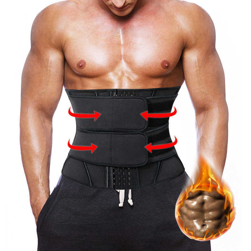 

Men's Waist Trainer Weight Loss Body Shaper Belly Shapers Tummy Shapewear Abdomen Slim Girdle Promote Sweat Trimmer Belt Corset, Black